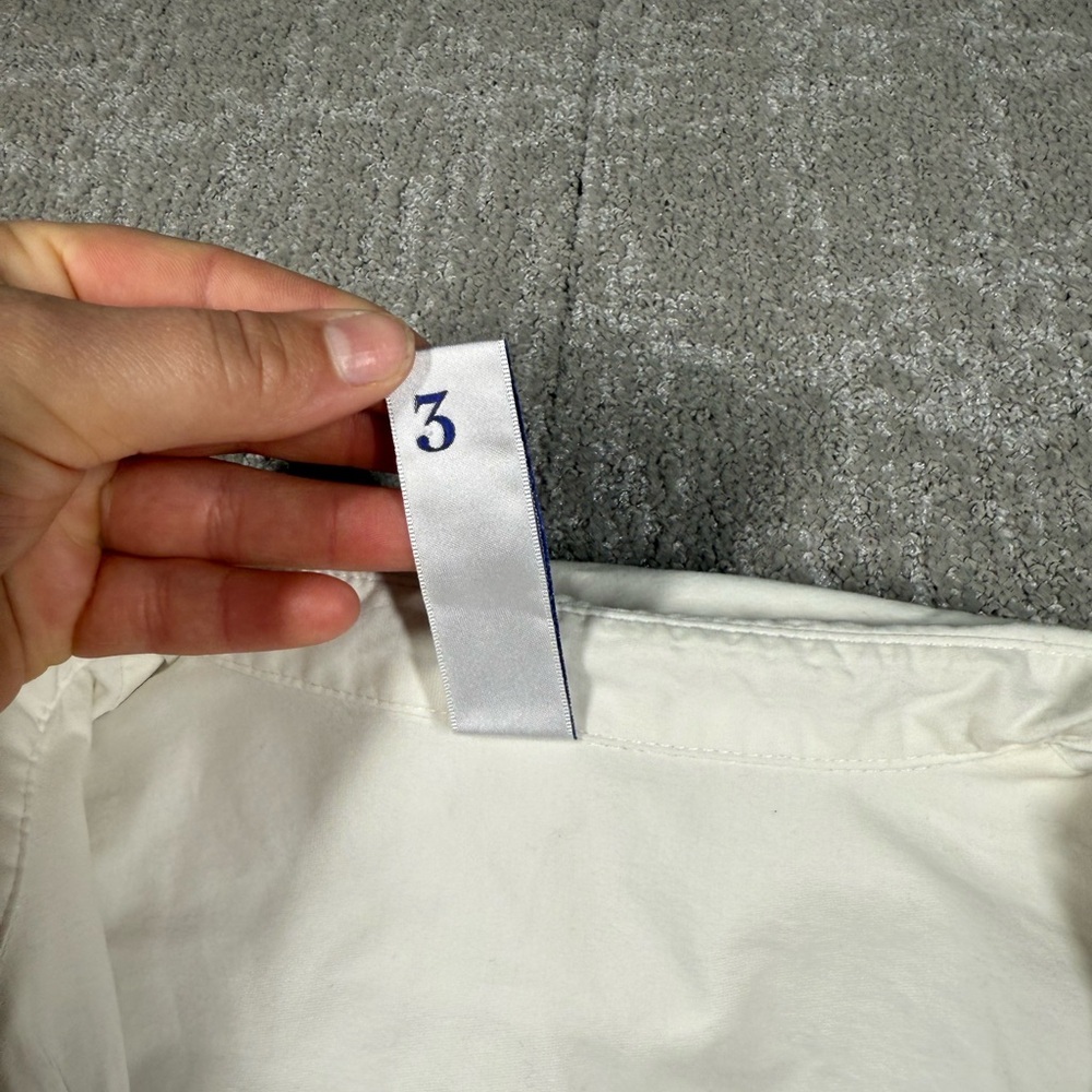 Mother Oxford White Button Down Long Sleeve Shirt Women Size 3 - Picture 3 of 7